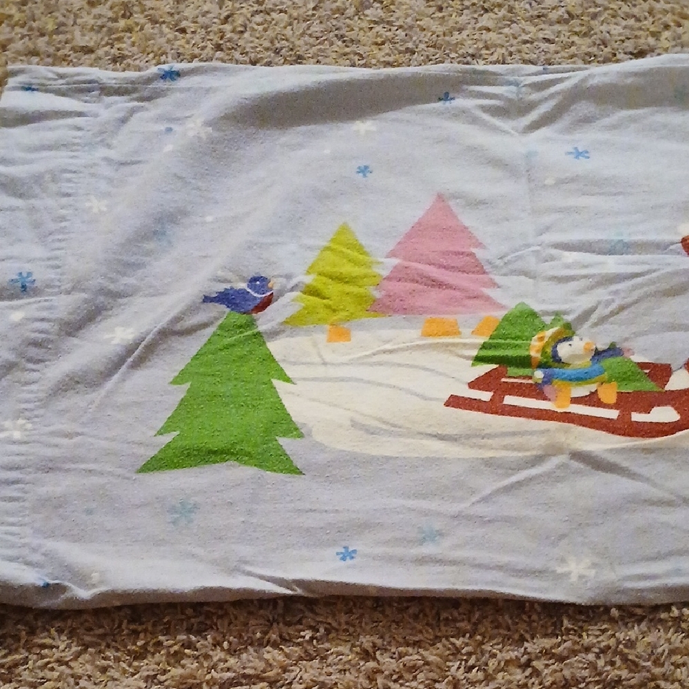Winter Sledding Scene Blanket